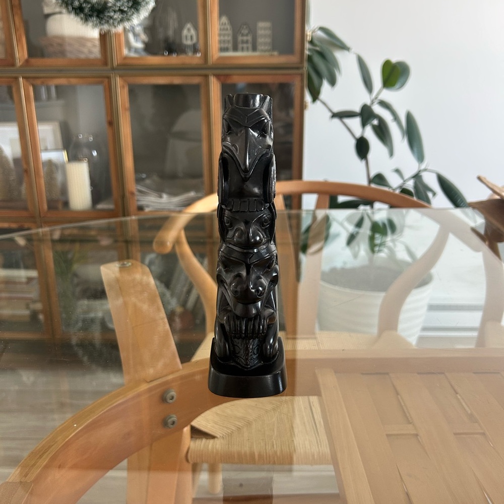Indigenous Black Totem Figurine